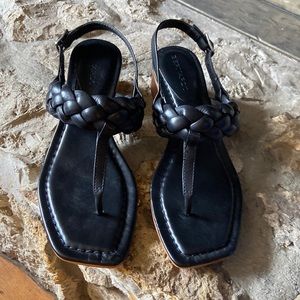 Bernardo Braided Leather Thong Sandal Never Worn. Still on original box.